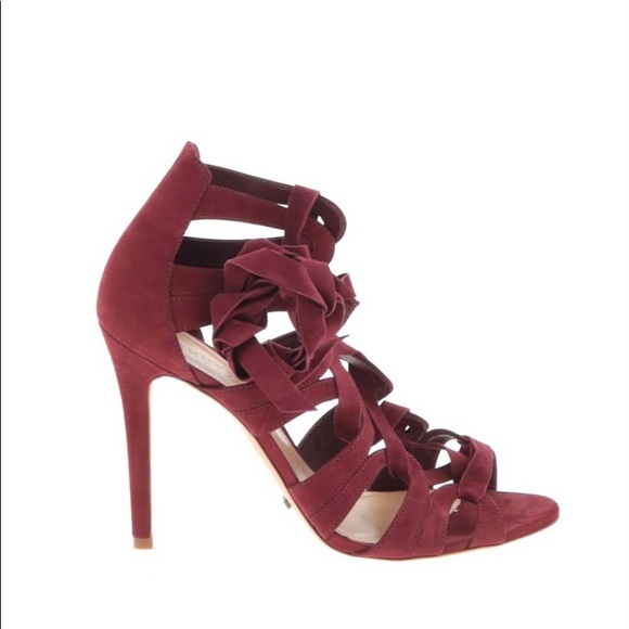 Schultz burgundy suede lace up heels. NWOT. - Picture 2 of 2